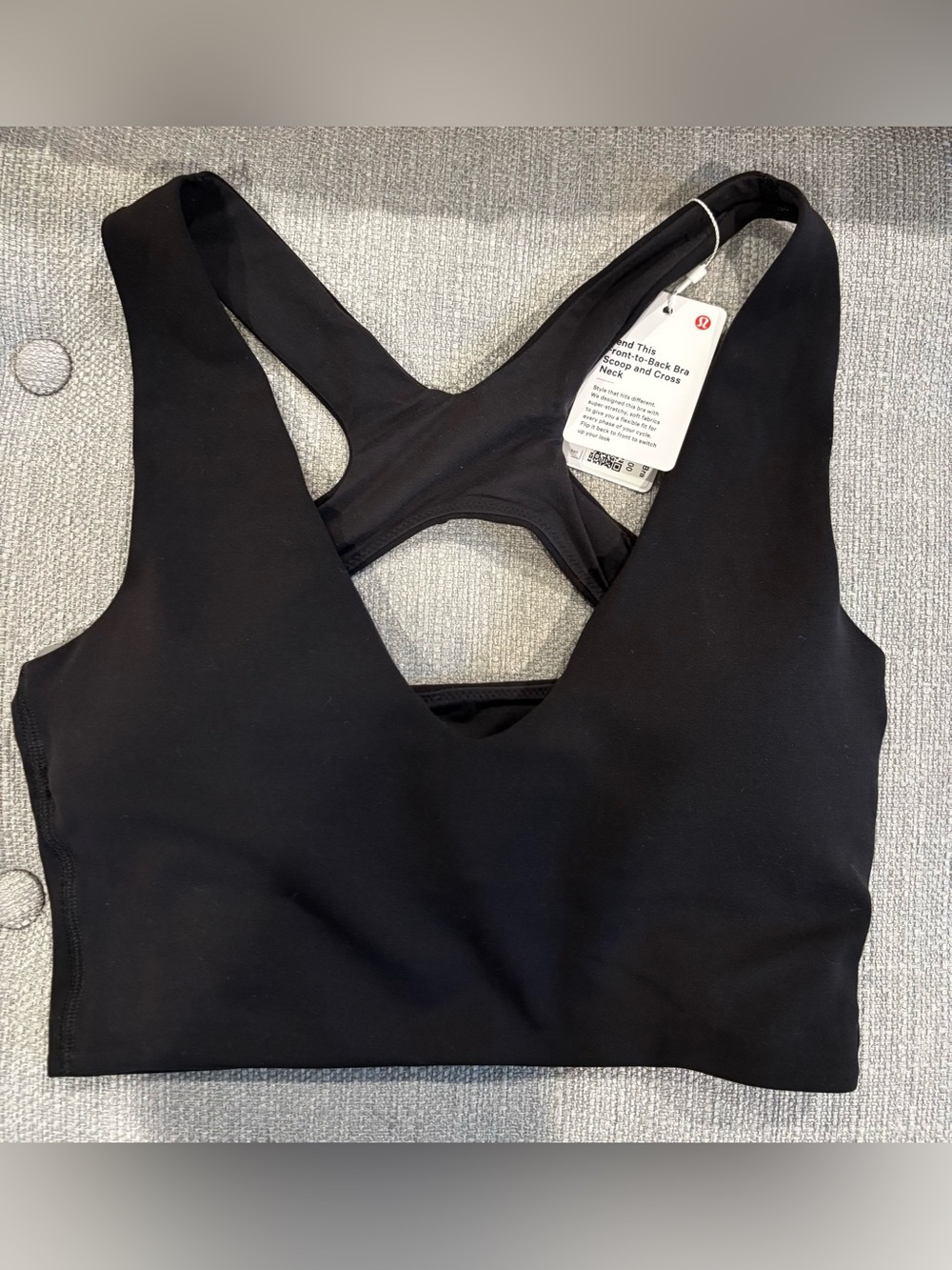 NWT Lululemon Bend This Scoop and Cross Bra Black Size XXS/XS